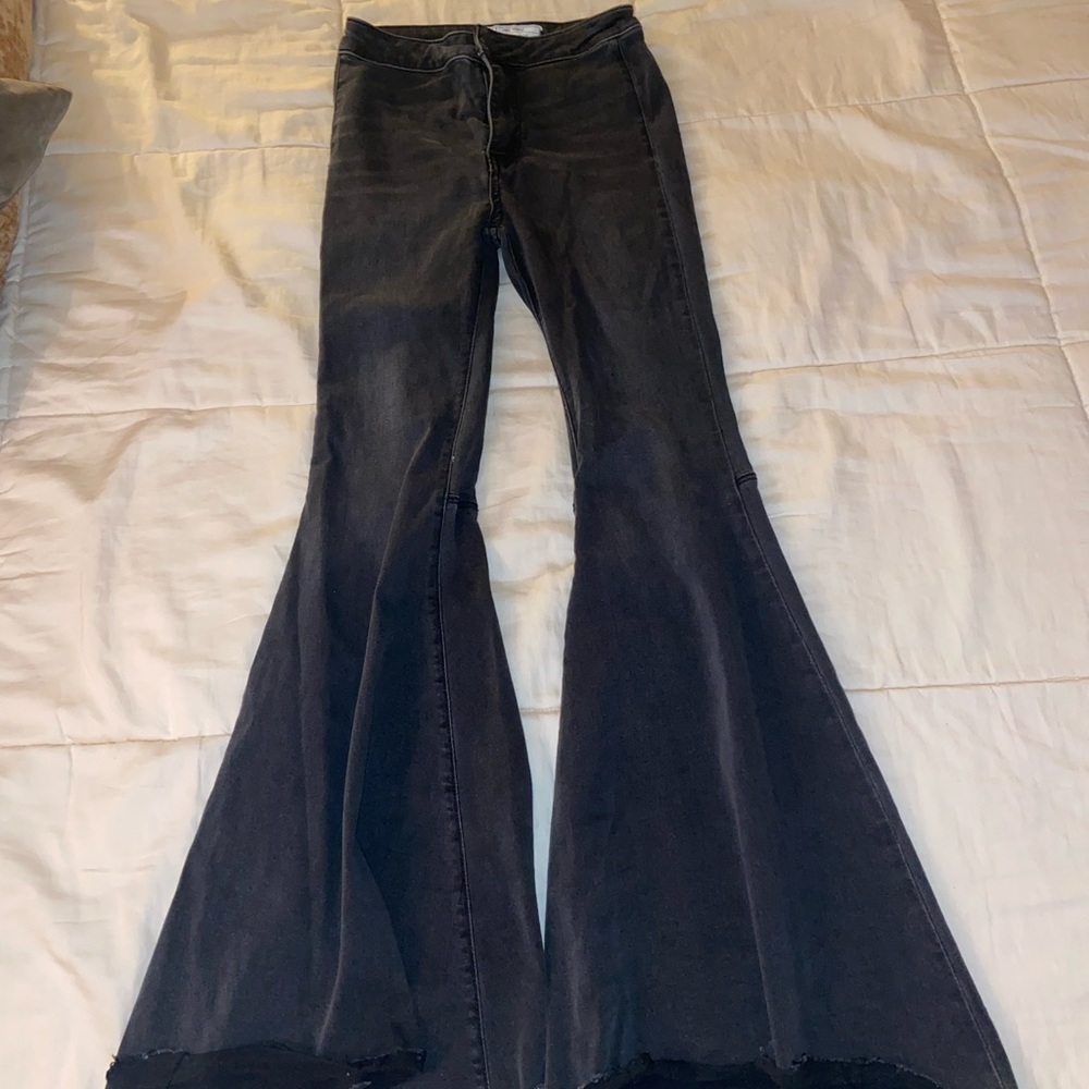Free people bell bottom black jeans